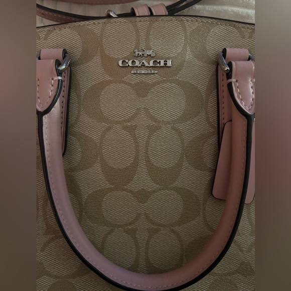 Coach mini sage carryall in signature canvas khaki/carnation new without tags - Picture 5 of 10